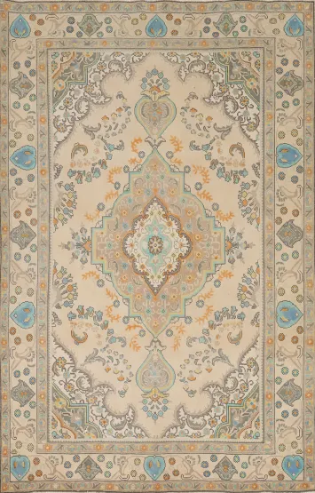 Traditional Wool Tabriz Persian Area Rug 6x9