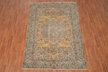 Vintage Wool Tabriz Persian Area Rug 6x9