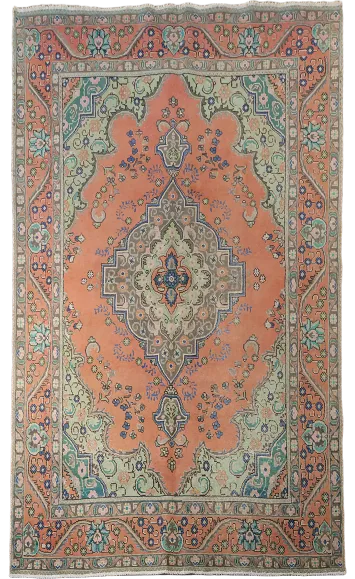 Vintage Traditional Wool Tabriz Persian Area Rug 6x9