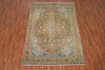Vintage Wool Tabriz Persian Area Rug 7x10