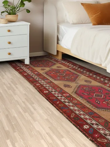 Antique Vegetable Dye Sarab Persian Runner Rug 3x9