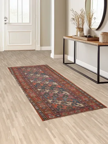 Pre-1900 Antique Kazak Vegetable Dye Wool Rug 4x8