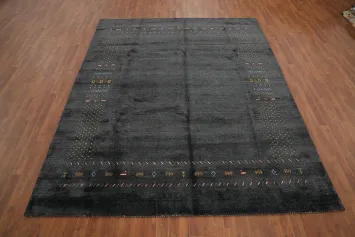 Elegant Charcoal Gabbeh Area Rug 8x10