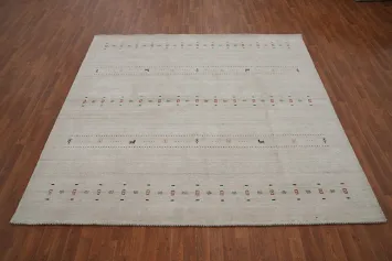 Tribal Gabbeh Handmade Square Area Rug 8x8