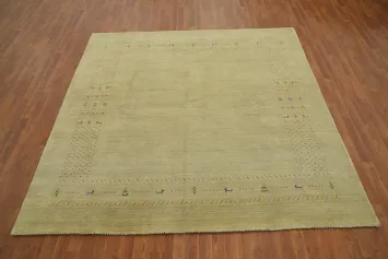 Little Animals Design Gabbeh Square Wool Area Rug 8x8