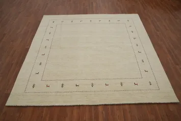 Animals Tribal Wol Gabbeh Square Area Rug 8x8