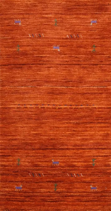 Vibrant Orange Gabbeh Rug 2x4 for Warm and Cozy Spaces