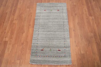 Tribal Gabbeh Handmade Gray Rug 2x4