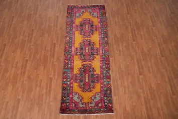 Handmade Wool Meshkin Persian Runner Rug 4x11