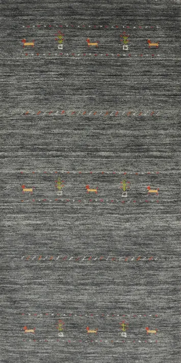 Handmade Gray Tribal Gabbeh Oriental Rug 3x6