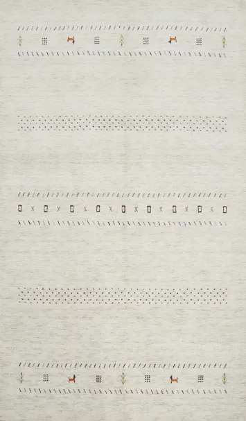 Elegant Minimalist Gabbeh Area Rug 5x8 with Subtle Patterns