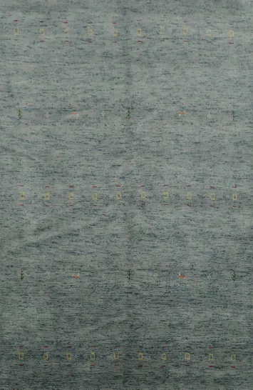 Elegant Gabbeh Area Rug 5x8 with Subtle Tribal Patterns