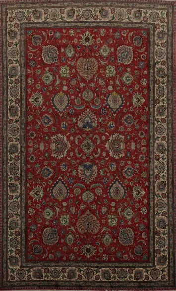 Premium Quality Tabriz Persian Large Rug 12x18 with Unique Borders