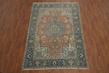 Traditional Wool Floral Tabriz Persian Area Rug 6x10