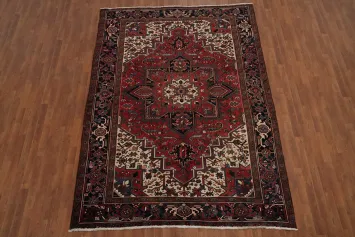 Handmade Wool Red Heriz Persian Area Rug 7x10