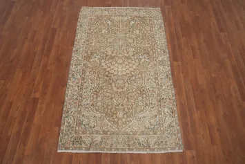 Vegetable Dye Animals Brown Design Kerman Persian Rug 4x6