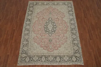 Vegetable Dye Pink Kerman Persian Area Rug 7x9