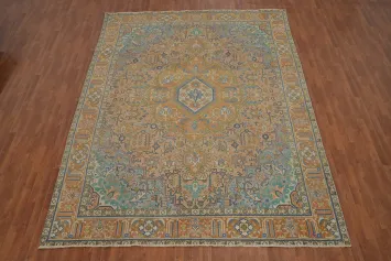 Vintage Wool Tabriz Persian Area Rug 10x13