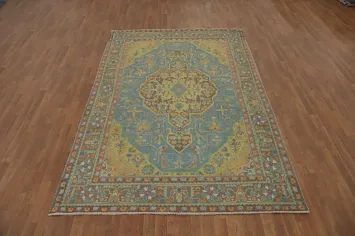 Handmade Blue Tabriz Persian Area Rug 6x10