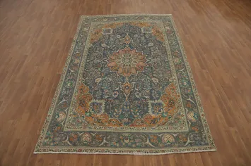 Vintage Wool Floral Tabriz Persian Area Rug 6x10