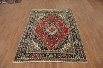 Traditional Red Tabriz Persian Area Rug 6x9