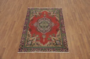 Vintage Wool Tabriz Persian Rug 4x6