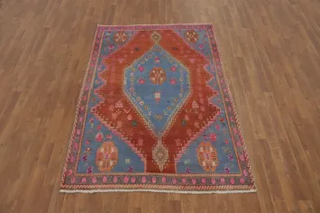 Orange Wool Tribal Sirjan Persian Rug 4x7