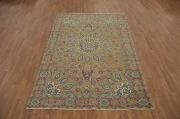 Handmade Floral Tabriz Persian Area Rug 6x9