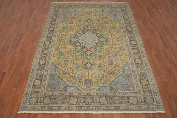 Traditional Wool Geometric Tabriz Persian Area Rug 6x9