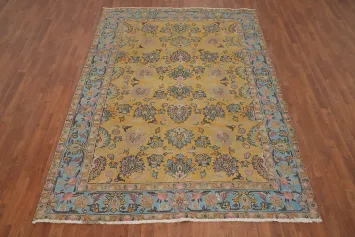 Handmade Floral Tabriz Persian Area Rug 6x9