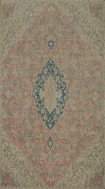 Pink Floral Kerman Persian Area Rug 6x9