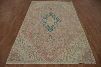 Pink Floral Kerman Persian Area Rug 6x9