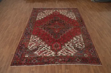 Vintage Geometric Heriz Persian Area Rug 8x11