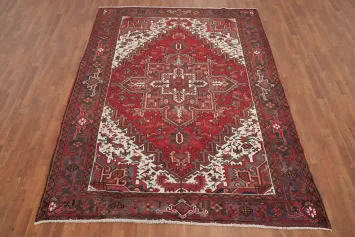 Handmade Wool Heriz Vegetable Dye Persian Rug 7x9