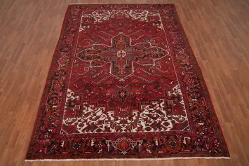 Vegetable Dye Red Heriz Persian Area Rug 7x10