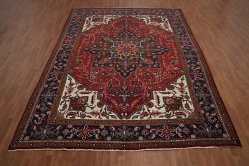 Vegetable Dye Red Heriz Persian Area Rug 9x13