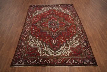 Vegetable Dye Red Heriz Persian Area Rug 8x11