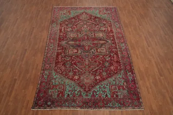 Handmade Red Heriz Vegetable Dye Persian Rug 8x13