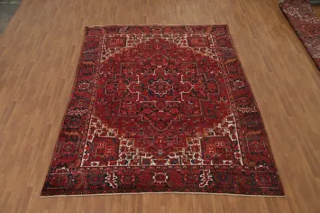 Red Wool Heriz Persian Large Vegetable Dye Rug 10x12