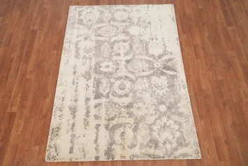 Handmade Abstract Distressed Look Rug 4x6