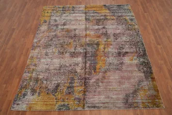 Warm Toned Abstract Rug 7x8 for Contemporary Homes