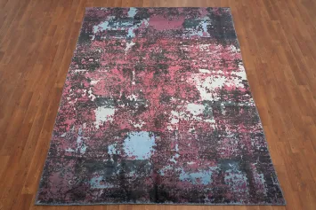 Distressed Look Abstract Area Rug 5x8
