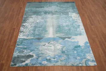 Abstract Coastal Landscape Rug 6x8 for Contemporary Interiors