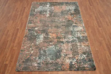 Modern Abstract Distressed look Area Rug 5x8