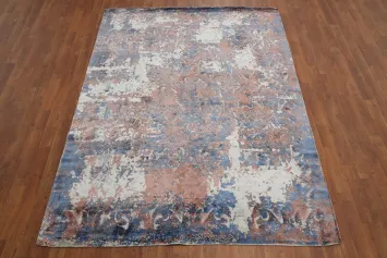 Contemporary Artistic Area Rug 6x8 with Distressed Look Texture