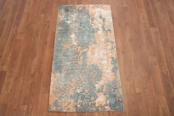 Contemporary Distressed Look Abstract Rug 2x4