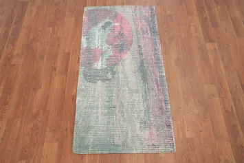 Contemporary Abstract Rug 2x4 Featuring Pastel Tones and Abstract Flair