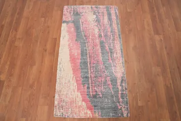 Luxury Abstract Rug 2x4 with Vibrant Colors and Creative Patterns