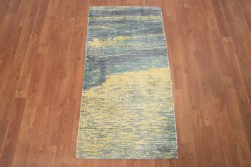 Contemporary Sea Breeze Abstract Rug 2x4 with Artistic Patterns