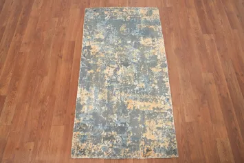 Distressed Look Abstract Rug 2x4 in Subtle Earth Tones